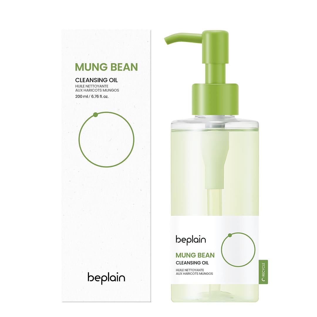 beplain Greenful Vegan Cleansing Oil 6.76 oz | Natural deep cleansing oil for Sensitive & Dry skin | Stubborn Makeup Remover | Gentle pore cleanser | Korean Cleansing Oil | k-beauty